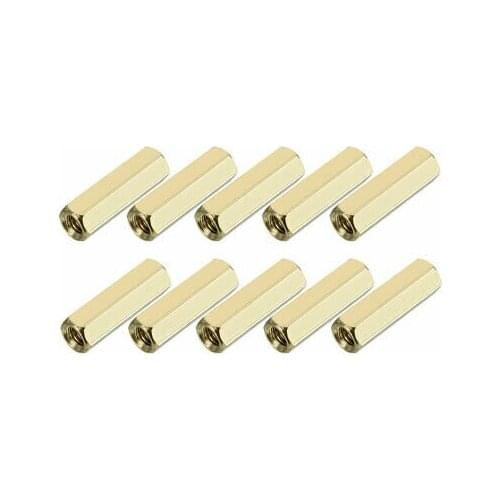 10pcs Brass Straight PCB Pillar Female Thread Hex Standoff Spacer M4x6x20mm