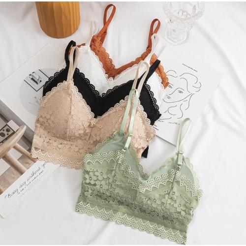 Linbaiway Sexy Lace No Rims Bras Female Brassiere Seamless Underwear Womens Thin Bra with Wire Free Gather Lingerie Bralette