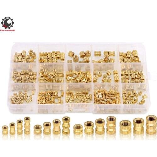 M2 M3 M4 M5 Female Thread Knurled Brass Threaded Insert Embedment Nut for 3D Printing Threaded Heat Set Inserts
