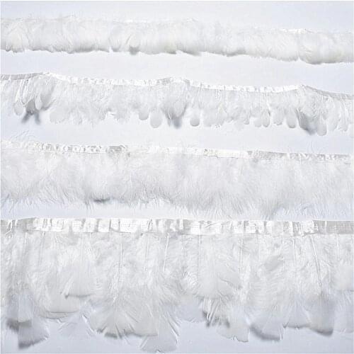 New Pure white Ostrich/Chicken/Goose/Pheasant/Marabou/Turkey feathers trim rooster feathers for crafts trim ribbon sewing plumes