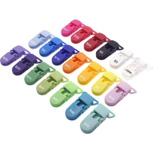Wholesale 300 Pcs 20mm KAM Plastic Baby Pacifier Clips NUK MAM Dummy Chain Holder Suspender Clips for 2.0cm Ribbon