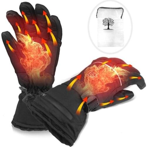 1 Pair Electric Heating Gloves With Batteries Heated Thermal Gloves For Men And Women Five Fingers Hand Warmer Winter Ski Gloves