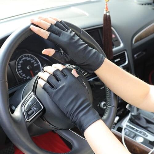 New Driving Gloves Short Half Finger Summer Breathable Gloves For Women Sports Outdoor Biking Sunscreen Sports Women Men Mittens
