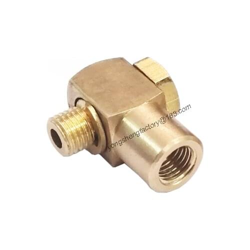 Rotatable right angle joint lubricating gimbal joint brass oil pipe m8 m10 PJH406 408 418 for Haitian injection molding machine