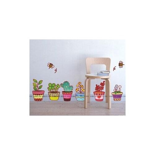 Garden Flower Bee Pot Plant Culture Decal Wall Stickers PVC DIY Living Room Bedroom Home Art Wallpaper Room House Sticker Poster