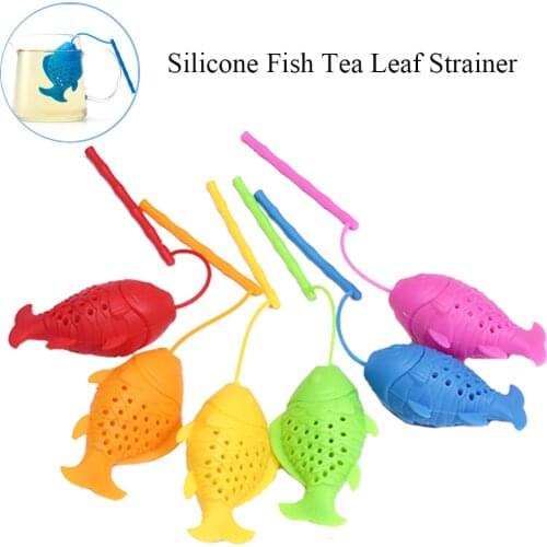 1Pcs Tea Leaf Strainer High Quality Silicone Fish Shape Infuser Herbal Spice Filter Diffuser Mini Kitchen Accessories