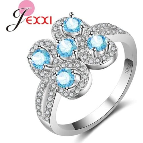 Wedding Rings Silver 925 Fashion Micro Clear CZ Crystal Proposal Ring For Engagement Accessory Valentines Day Jewelry