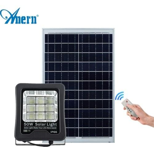 Anern LED Solar Lights Outdoor Flood Lamp Sun Powered 50W 100W 200W IP65 Led Spotlight White Lighting For Garden Street Garage