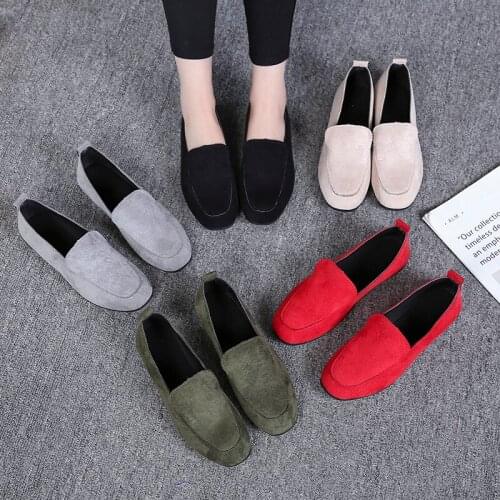 2021 Spring and Summer Peas Shoes Womens Singles Shoes Girls Flat Casual Shoes Korean Social Lazy Shoes A Pedal Womens Shoes