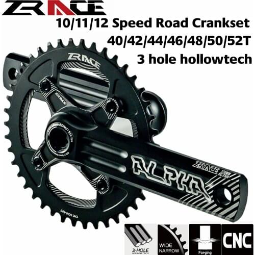 Zrace Alpha 10 11 Speed Road Chainset Crank, 40/42/44/46/48/50/52 T, 170 /172.5/ 175, For Bending Cycle-cross-cycle Cycle Cycle