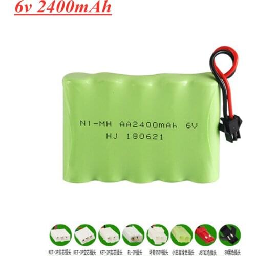 1pcs 6v 2400mAh NiMH Battery 6v Ni-MH AA Rechargeable Battery Pack For Rc toys Cars Boats Guns Tanks Robots Model
