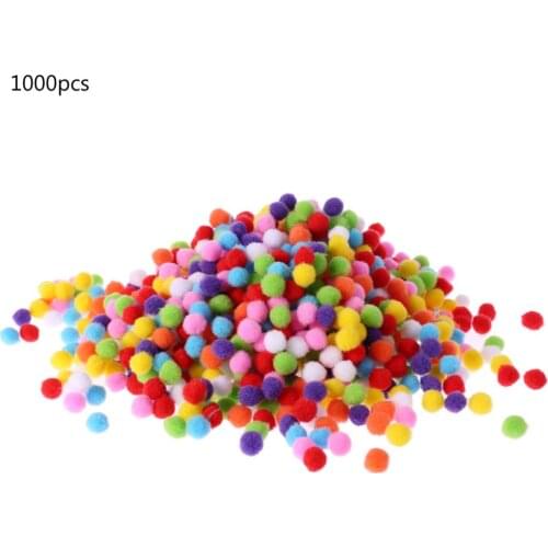 1000Pcs Soft Round Fluffy Craft PomPoms Ball Mixed Color Pom Poms 12mm DIY Craft