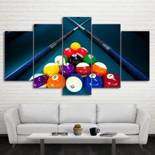 No Framed Canvas 5Pcs Billards Sports Wall Decorative Posters Pictures Paintings Home Decor Accessories Living Room Decoration