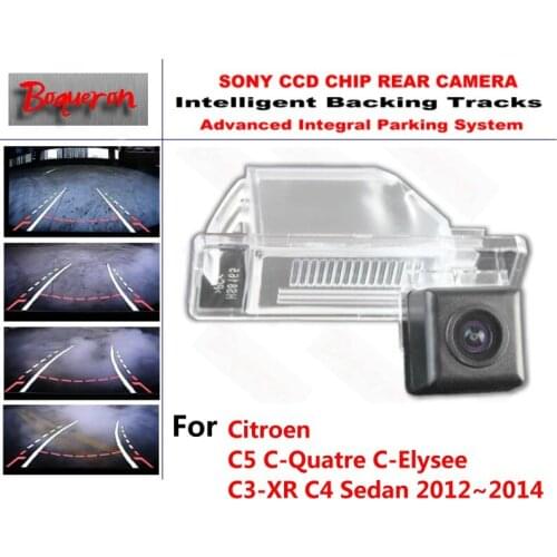For Citroen C5 C-Quatre C-Elysee C3-XR C4 CCD Car Backup Parking Camera Intelligent Tracks Dynamic Guidance Rear View Camera
