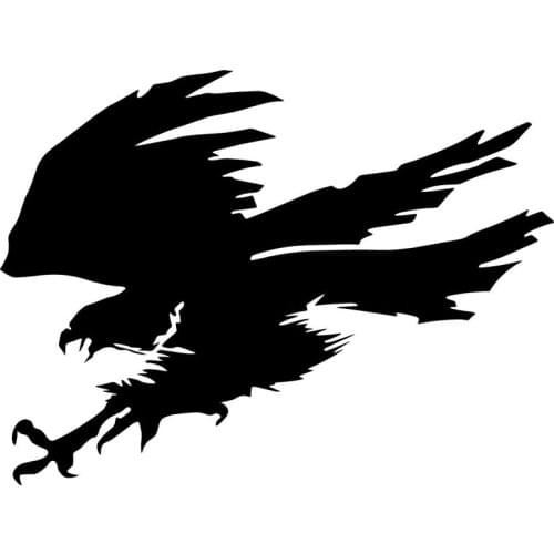Car Sticker Cool Eagle Hunting Fun PVC Car Decoration Accessories Sticker Creative Waterproof Sunscreen Black/White,15cm*11cm