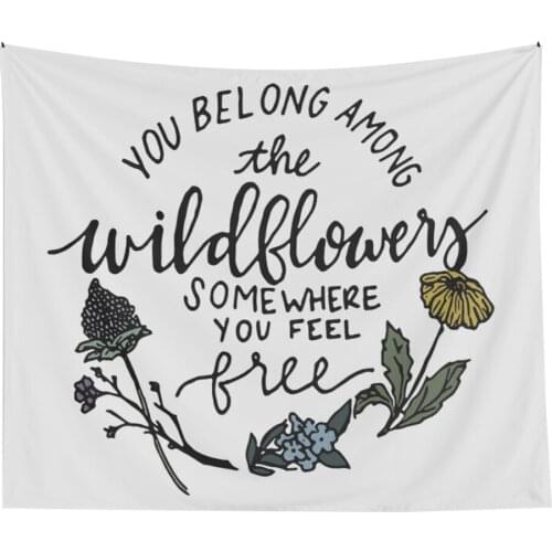 White Wildflowers Tapestry Wall Tapestry Hanging Floral 90s Aesthetic Room Decor All Covering Nordic Home Decoration Small Size