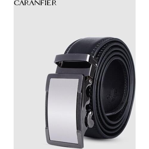 CARANFIER 2018 New Style Automatic Belt Men High Quality Cow Genuine Leather Luxury Strap Male Simple Business Brand Designer