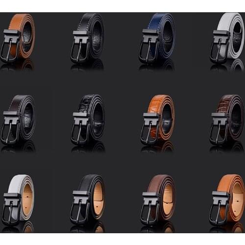 BLA 13 Styles Child PU Leather Belt Black Square Metal Buckle Waist Strap White Fashion Jeans WaistBand cinturon vaquero 2020