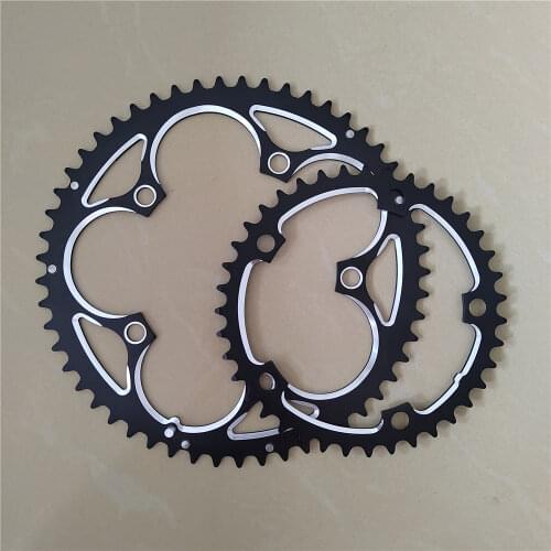 TRUYOU Folding Bike Chain Wheel 53T 39T Double Disc 130 BCD Chainwheel Road Bicycle Chainring Alloy Crankset Speed 3/32"