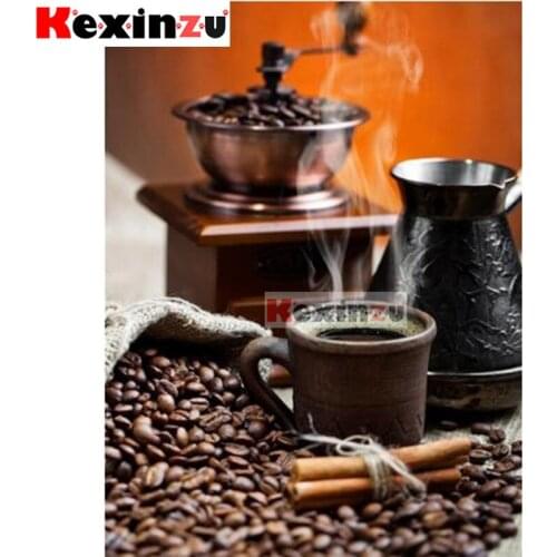 Kexinzu 5D DIY Full Square/Round Drill Diamond Painting Kit "coffee" Embroidery Mosaic Cross Stitch Stickers Decor Gift Xf050