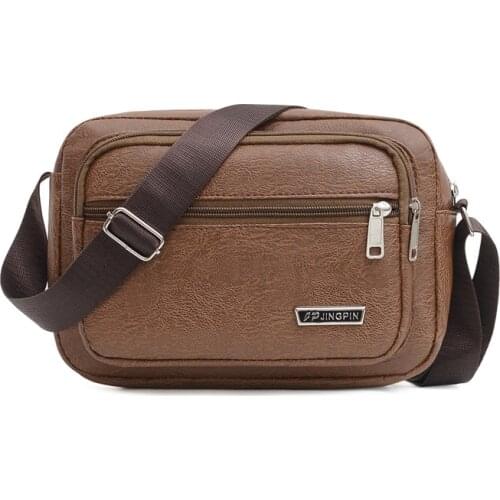 2021 New Korean PU Leather Shoulder Bag Fashionable Business High Capacity Messenger Bag Multi Functional Mens crossbody bag