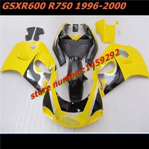 New yellow black motorcycle fairing Fairing Motocycle Accessories GSXR600/750 96- 00 GSXR600 GSXR750 1996-2000 Fairing