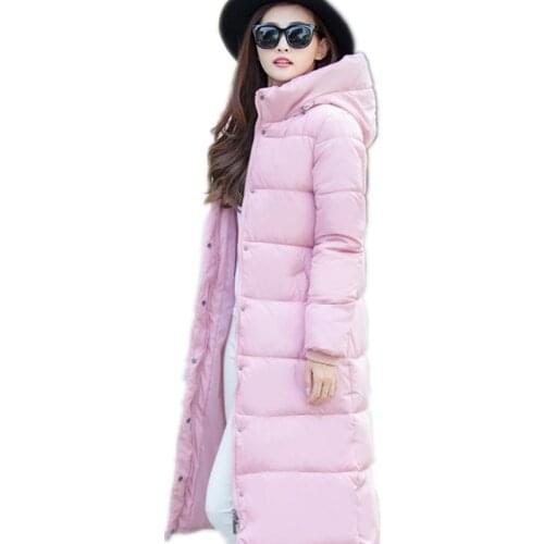 Women Parka 2018 Long Sleeve Warm Winter Jacket Women Parka Long Coat Hooded Female Jackets OL Button Outerwear Parkas MujerQ851