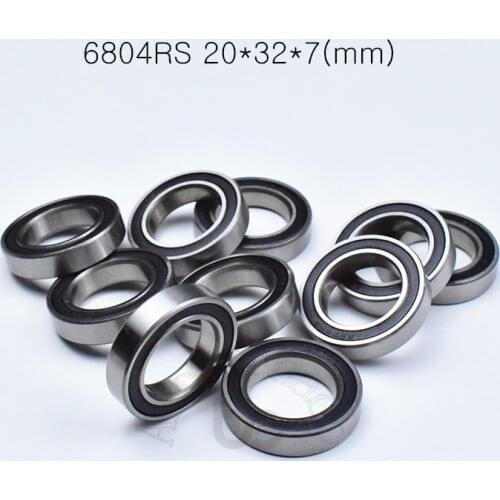 6804RS 20*32*7(mm) 10pieces bearing ABEC-5 6804 6804RS bearing Rubber sealed bearing Thin wall bearing 61804