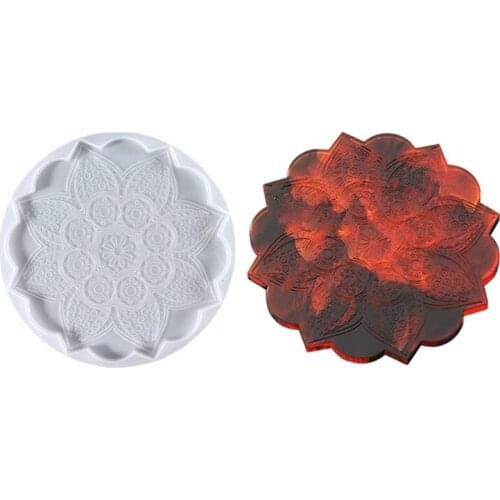 Mandala Coaster Epoxy Resin Mold Cup Mat Placemat Casting Silicone Mould DIY Crafts Home Decorations Making Tool