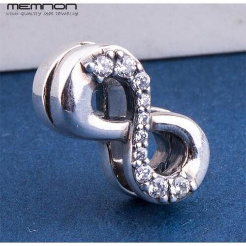 Reflexions style collection Sparkling Infinity clip charms 925 sterling Silver fit charm bead bracelets DIY Memnon fine Jewelry