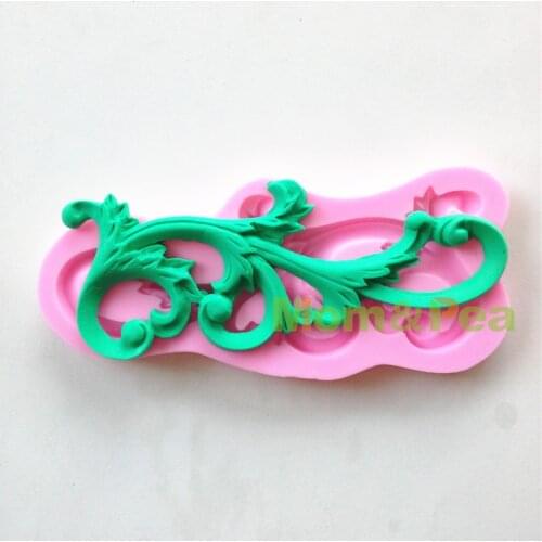 Mom&Pea 0594 Free Shipping Curled Deco Shaped Silicone Mold Cake Decoration Fondant Cake 3D Mold