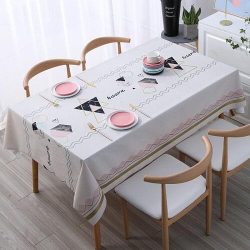 1Pcs Table Cloth Waterproof PVC Oilproof Thicken Tablecloth Rectangular Round Dinning Table Decoration Accessories Kitchen Decor