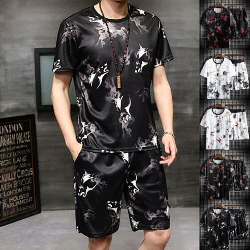 Sport Suit Printed Two-piece Casual Loose Homewear Suit for Fitness
