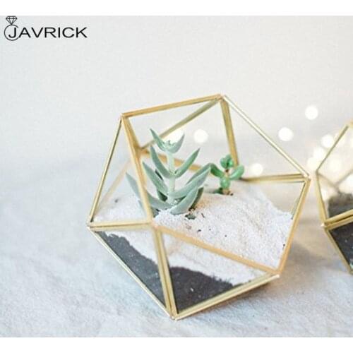 Glass Terrarium Storage Box Jewelry Holder,Glass Geometric Terrarium Tabletop Succulent Plant Box Planter Holder Case