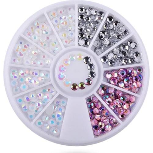 Mixed Size Nail Stone Clear AB Nail Rhinestone Irregular Beads Nails Art Decorations In Wheel Crystals DIY UV Gel
