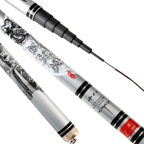 Carbon Fiber Telescopic Hand Pole Fishing Rod 3.6M4.5M5.4M6.3M7.2M Freshwater Rod Give Away Spare Tip