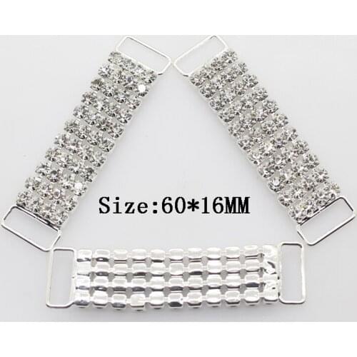 TYNUOMI 10pcs/lot60*16MM Rectangular Rhinestone Swimsuit Bikini Decorative Chain DIY Clothing Decoration Crafts