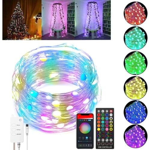 10M USB LED String Light Bluetooth App Control String Lights Lamp Waterproof Outdoor Fairy Lights for Christmas Tree Decoration