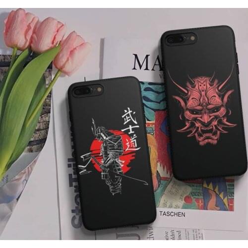 Japanese Samurai Oni Mask Phone Case Fundas Shell Cover For Iphone 6 6s 7 8 Plus Xr X Xs 11 12 13 Mini Pro Max