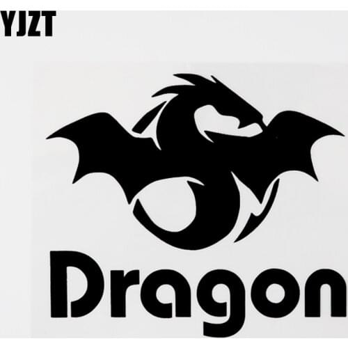 YJZT 14CM×12.2CM Mysterious Tribal Dragon Vinyl Car Window Sticker Decal Black/Silver 8C-0655