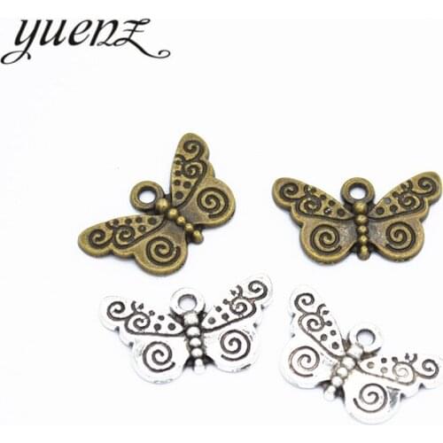 YuenZ 20pcs Antique butterfly charms metal pendants for jewelry making bracelet necklace 22*12mm D279