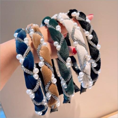 Women Retro early autumn velvet hairbands with diamond hair band fairy headbands