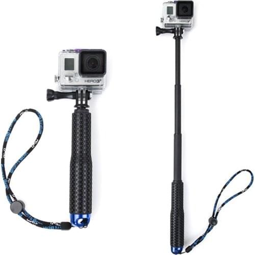 1 Set Extendable Pole Mini Selfie Stick Waterproof Monopod Blue For GoPro Hero 4/3/3