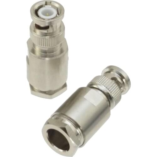 1Pcs Connector BNC male plug clamp RG8 RG213 LMR400 RG214 cable straight RF Coaxial Adapter