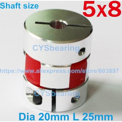 5mm to 8mm Flexible jaw spider coupler stepper motor shaft coupling 5*8mm Diameter 20mm Length 25mm