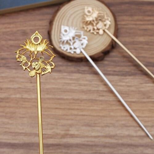 10pcs/lot Vintage 3 Color Alloy Hairpin Chinese Hair Sticks Bridal Hair Fork Hair Accessories For Women