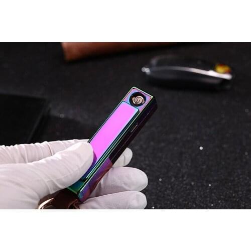 2PCS/LOT Multi-functional Personality USB Charging Lighter Windproof Cigarette Lighter with Key Button