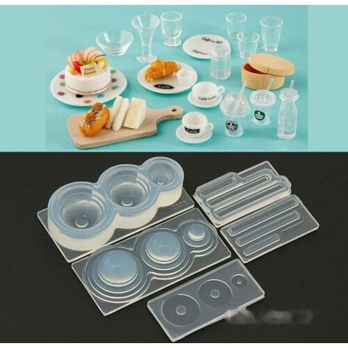 3D Mini Milk Tea Cup Bottle UV Resin Silicone Mold Miniture Food Play Mold Tool Dried Flower Resin Decorative DIY Hand Crafts