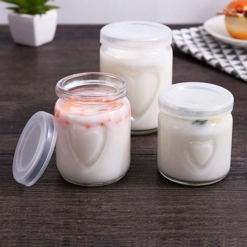 4pcs Glass Yogurt Jars Bottle Transparent Vertical Jelly Mousse Bottles Jars for Candy Homemade Milk Pudding Container