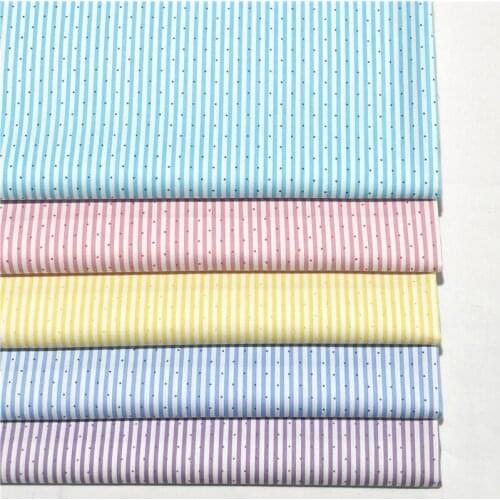 50x160cm Colorful Stripe With Polka Dot Printed Cotton Fabric Dots Fabric Patchwork Cloth Dress DIY Sewing Quilting Home Decor